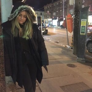 Sonya & Kim down black winter jacket with fur